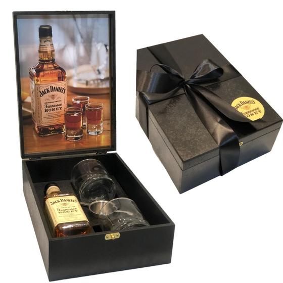 Imagem de Box Whisky Jack Daniels Honey Mel 375ml + 2 Copos + Dosador