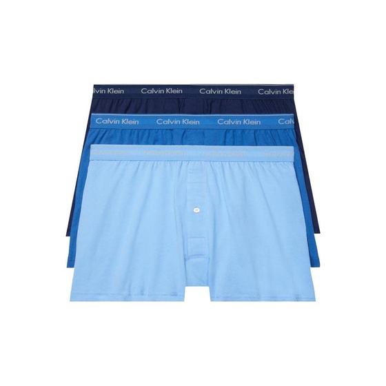 Imagem de Boxer Calvin Klein Cotton Classics para homens, pacote com 3 unidades, azul GG