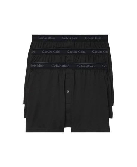 Imagem de Boxer Calvin Klein Cotton Classics para homens, pacote com 3 unidades, preto XXL