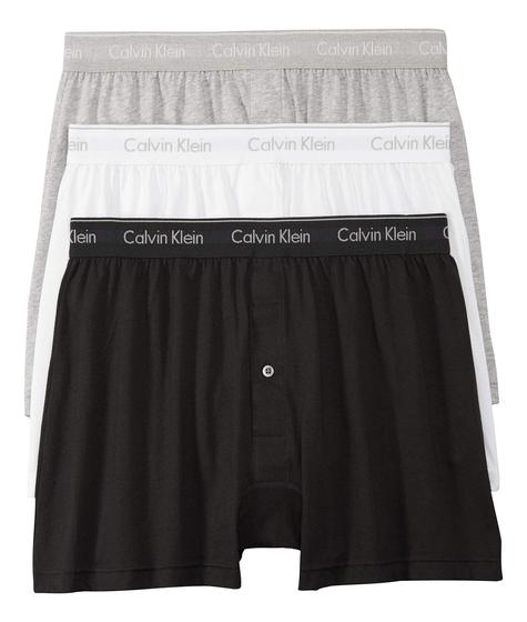 Imagem de Boxer Calvin Klein Cotton Classics para homens, pacote com 3 unidades, tamanho P