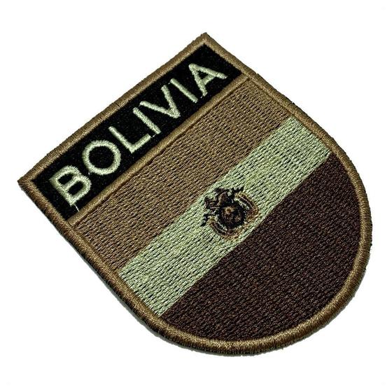 Imagem de BP0029ET04 Bandeira Bolívia Patch Bordado Termo Adesivo