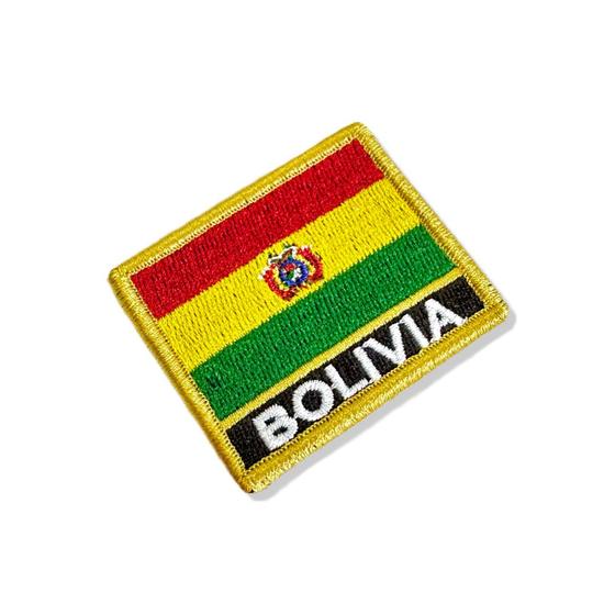 Imagem de BP0029N-011 Bandeira Bolívia Patch Bordado 5,7x4,8 cm