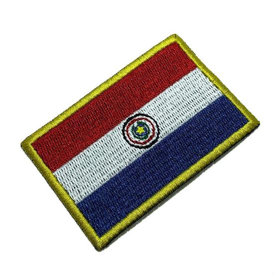 Imagem de BP0047T01 Bandeira Paraguai Patch Bordado Termo Adesivo