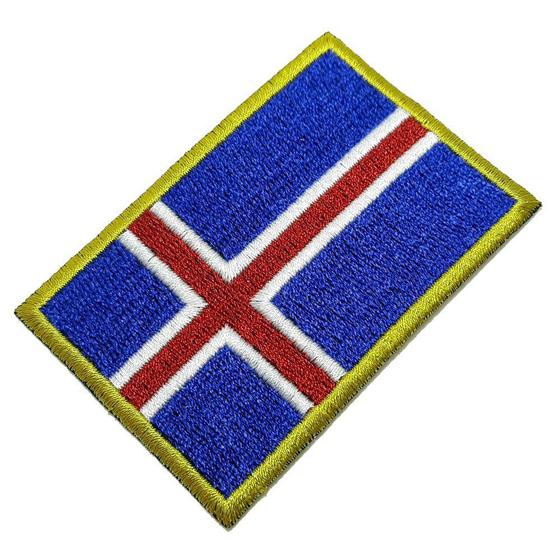 Imagem de BP0409T01 Bandeira Islandia Patch Bordado Termo Adesivo