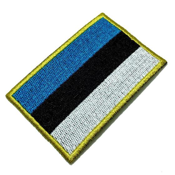 Imagem de BPEET001 Bandeira Estônia Patch Bordado Termo Adesivo