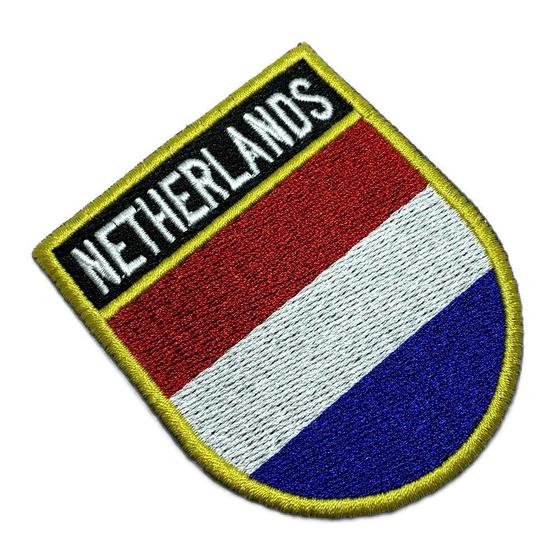 Imagem de BPNLET001 Bandeira Países Baixos Patch Bordado Termo Adesivo