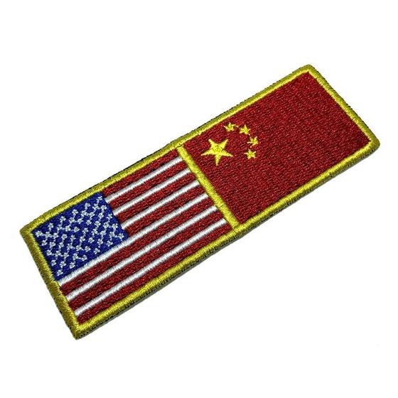 Imagem de BPUSCNT001 Bandeira EUA China Patch Bordado Termo Adesivo