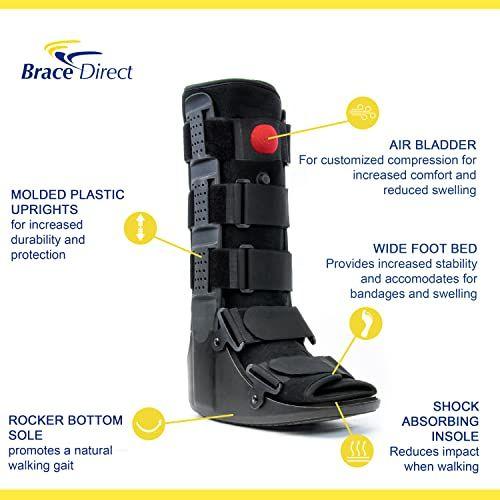 Imagem de Brace Direct Air CAM Walker Fracture Boot Tall- Recuperação Médica Completa, Proteção e Cura Bota de Caminhada - Lesões no Dedo do Pé, Pé ou Tornozelo, Fraturas e Entorses BOTA RECOMENDADA PELO MÉDICO