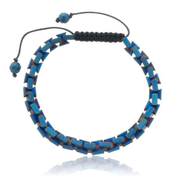 Imagem de Bracelete 18cm aço com elo azul