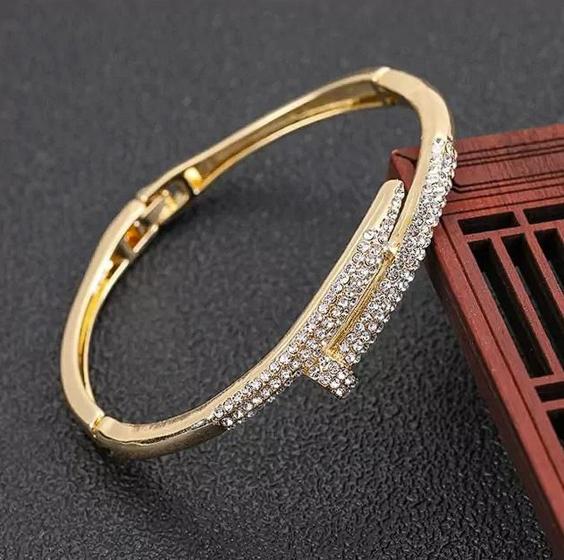 Imagem de Bracelete cravejado feminino - banhado a ouro 18k