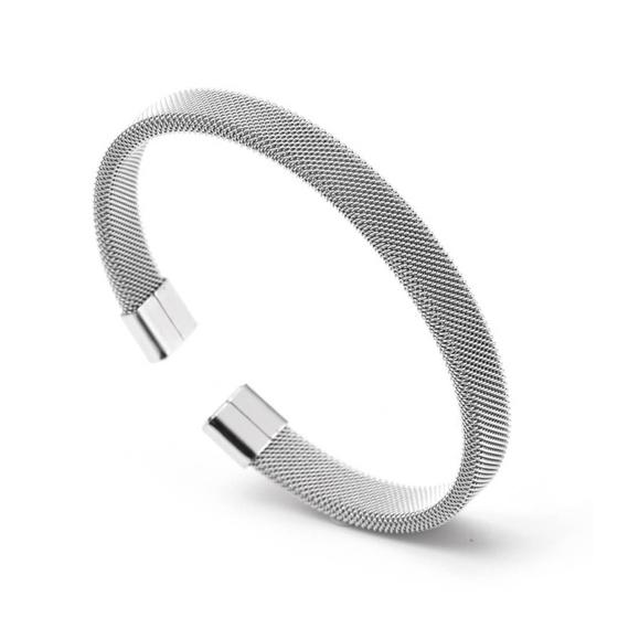 Imagem de Bracelete em Aço com Fita Steel Trabalhada de 8mm