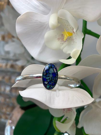 Imagem de Bracelete Prata 925 Com Pedra Natural Opala