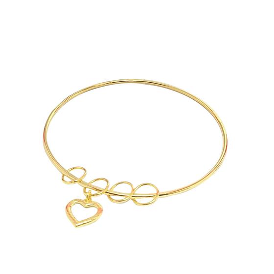 Imagem de Bracelete Pulseir Fio com 3 Argolinhas e Pingente de Coração