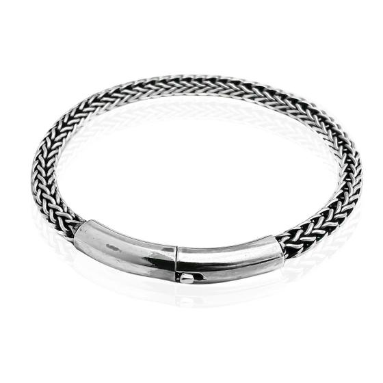 Imagem de Bracelete Pulseira Masculina Bali Prata 925