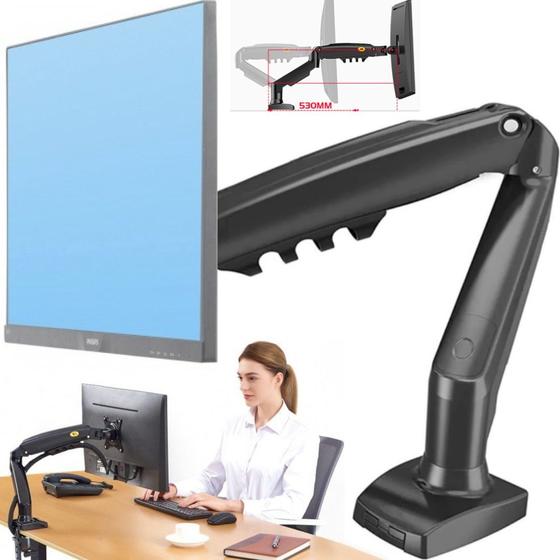 Braço Articulado de Mesa Suporte Para Monitor 17 a 30" Ergonômico Home office Escritório Menor preço em Braço Articulado de Mesa Suporte Para Monitor 17 a 30" Ergonômico Home office Escritório
