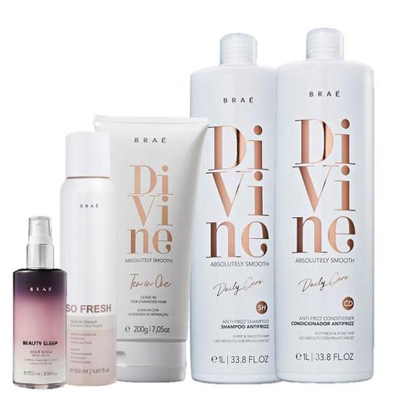 Imagem de Brae Divine Anti Frizz Duo 1L Leave-in 200g Beauty Sleep 100ml e So Fresh 150ml