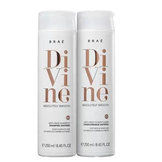 Imagem de Braé Kit Divine Anti Frizz Duo Home Care (2 Produtos) - Shampoo 250ml + Condicionador 250ml