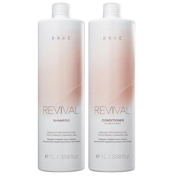 Imagem de Braé Revival Kit Profissional Reconstrutor - Shampoo 1L e Condicionador 1L
