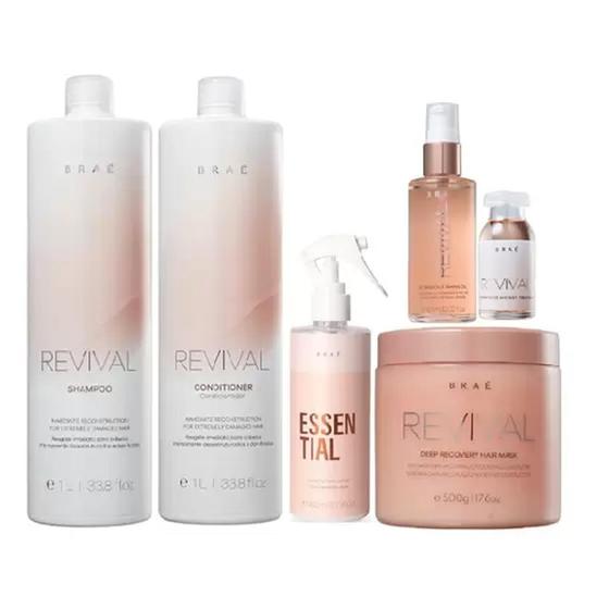 Brae Revival Shampoo+Cond 1L+Essential 260ml+Masc 500g+Shine Oil 60ml+Power Dose 13ml - BRAÉ Menor preço em Brae Revival Shampoo+Cond 1L+Essential 260ml+Masc 500g+Shine Oil 60ml+Power Dose 13ml - BRAÉ