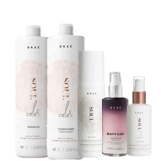 Imagem de BRAÉ Soul Color Duo 1L Leave in BB Spray 200ml Oil Blend 60ml e Beauty Sleep 100ml