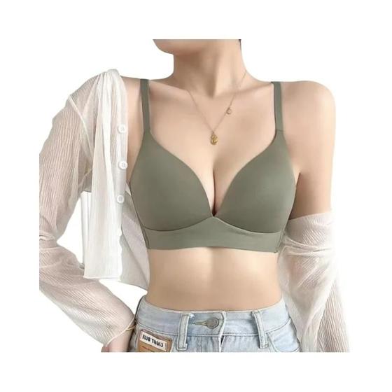 Imagem de Bralette Sem Fio Sem Costura - Estilo Japonês - Conforto e Brilho - Tamanho 34