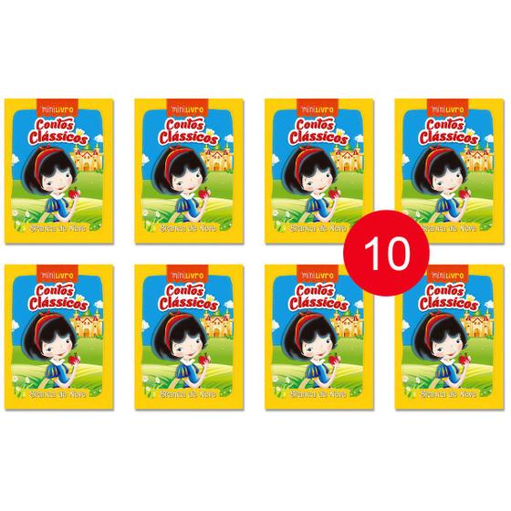 Imagem de Branca de Neve - Kit 10 Livrinhos Lembrancinha de Festa Sacolinha Aniversário