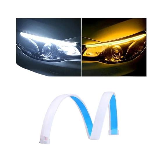 Imagem de Branco 12v Led Drl Flexível À Prova D'água Faixa De Luz Diurna Para Carro Com Luzes De Fluxo De