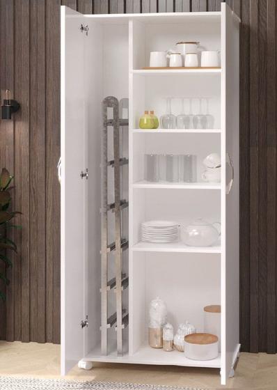 Branco Armário Para Área De Serviço Multiuso Com Rodinhas Menor preço em Branco Armário Para Área De Serviço Multiuso Com Rodinhas