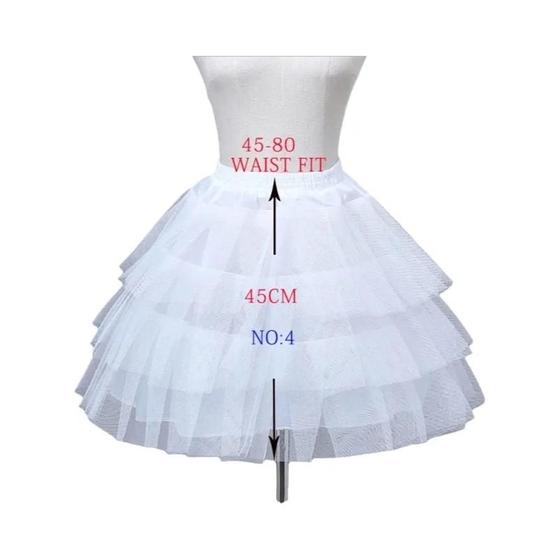 Imagem de Branco Crianças a Linha Petticoat 3 Aros Renda Guarnição Cintura Elástica Vestido Da Menina De Flor