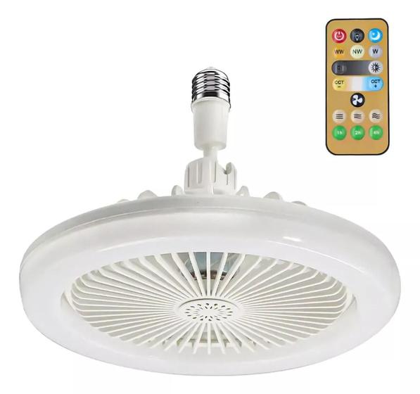 Imagem de Branco e brilhante: Ventilador teto com lâmpada LED de 30W