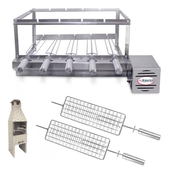 Brasa Grill Kit Giratório Para Churrasqueira Pré Moldada 65cm 5