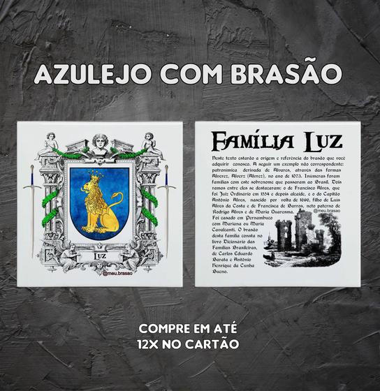 Imagem de Brasão da família Luz ( queimado no azulejo )