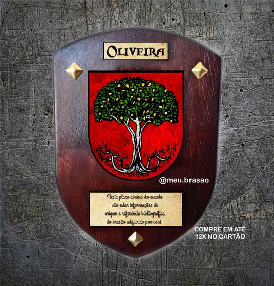 Brasão da família OLIVEIRA na madeira Meu.brasao Livros de Religião Magazine Luiza