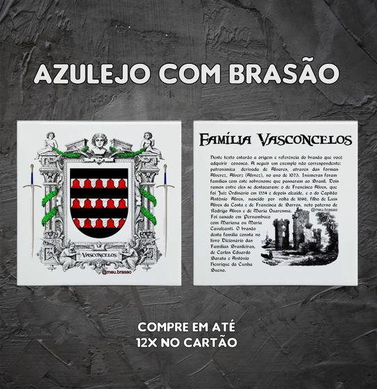 Imagem de Brasão da família Vasconcelos ( queimado no azulejo )