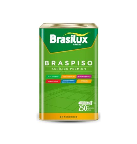 Imagem de Brasilux braspiso tinta premium para piso acetinada cinza escuro 18 litros