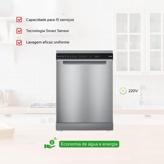 Brastemp Lava-louças com Smart Sensor, 15 Serviços, Inox, 220V, Inteligência e Qualidade, Modelo BLF61ARBNA Menor preço em Brastemp Lava-louças com Smart Sensor, 15 Serviços, Inox, 220V, Inteligência e Qualidade, Modelo BLF61ARBNA