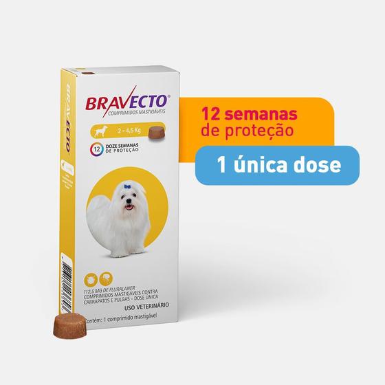 Imagem de Bravecto Antipulgas E Carrapatos Para Cães 2 A 4,5kg