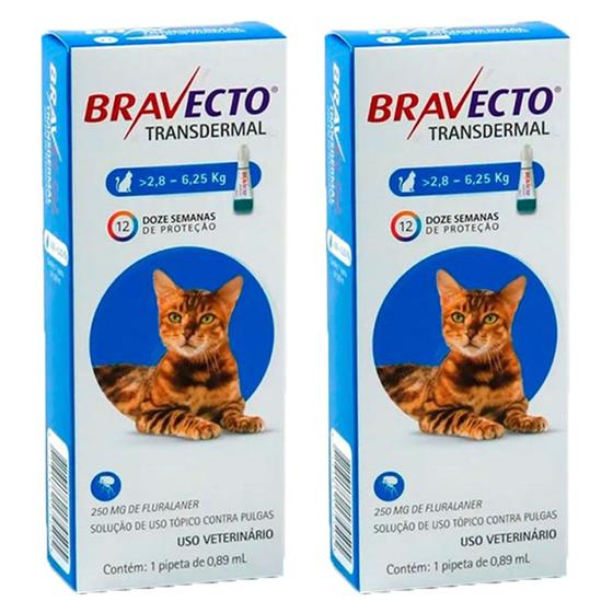 Imagem de Bravecto Antipulgas Transdermal Para Gatos De 2,8 A 6,25kg - 2 Unidades