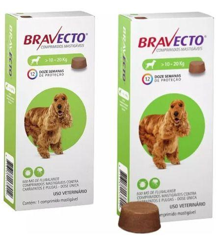 Imagem de Bravecto Cães Comprimido 10 A 20kg Kit Promocional C/2un Msd