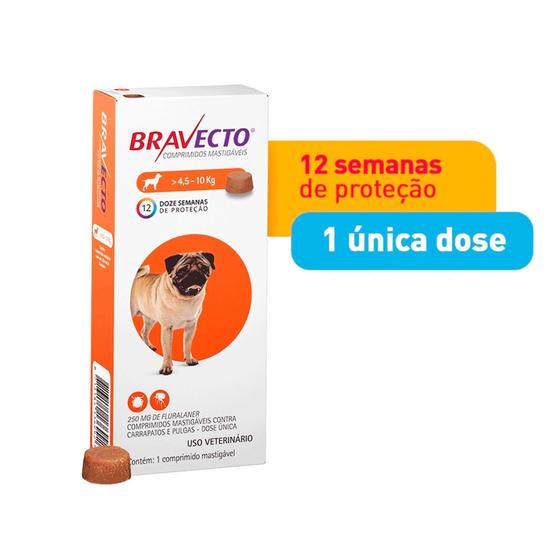 Imagem de Bravecto Cães de 4.5 até 10kg Bravecto para Cães, 4.5 a 10kg