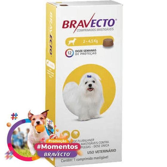 Imagem de Bravecto para Cães  de 2 a 4,5kg - 112,5mg - MSD