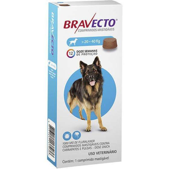 Imagem de Bravecto para Cães de 20 a 40kg - 1000mg - MSD