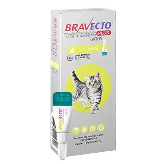 Imagem de Bravecto Transdermal Plus Antipulgas para Gatos de 1,2 a 2,8kg MSD 1 Pipeta de 0,4ml