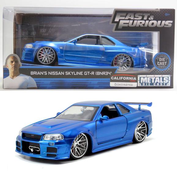 Imagem de Brian's Nissan Skyline GT-R (BNR-34) - Velozes e Furiosos - 1/24 - Jada