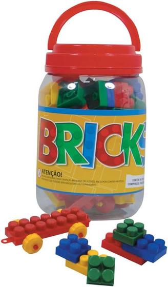 Imagem de Bricks Blocos de Montar Infantil Educativo 56 Peças  Pais & Filhos +4 Meses
