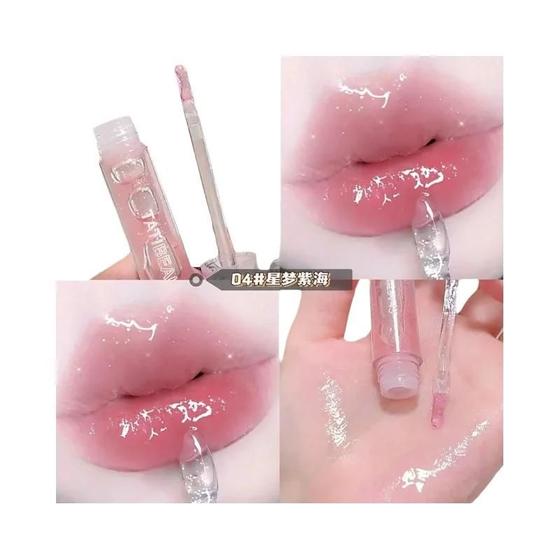 Imagem de Brilho Labial Hidratante Transparente em Vidro - Com Espelho