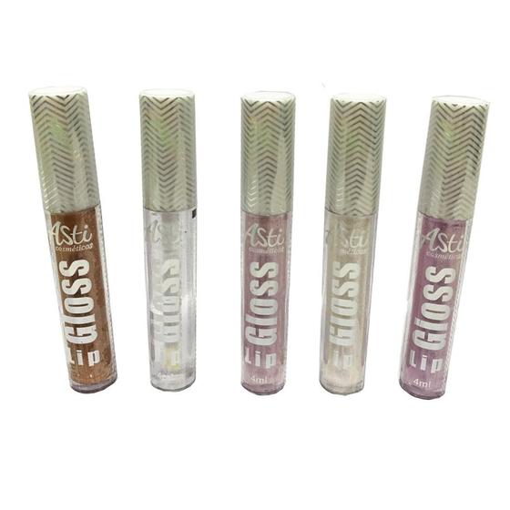 Imagem de Brilho Labial Lip Gloss 05uni Diferentes Cores Asti1023