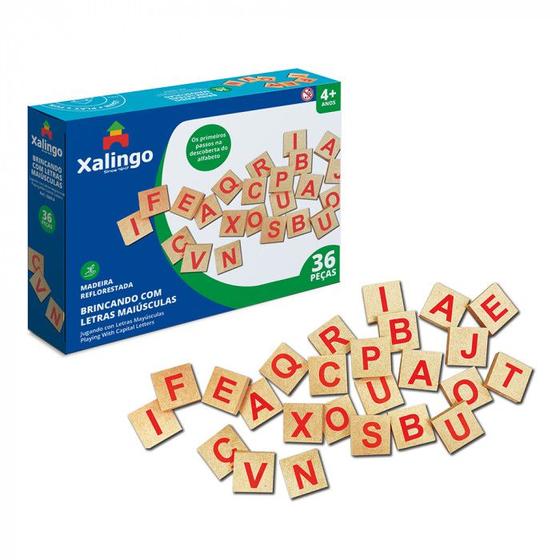 Imagem de Brincando com letras 36 peças em madeira - Xalingo
