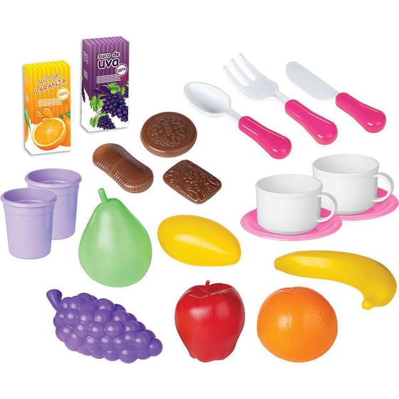 Imagem de Brincando de casinha cesta de picnic rosa - BRASKIT