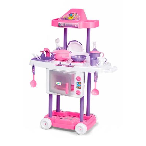 Imagem de Brincando de Cozinha Infantil Riva CHEF Completa Rosa